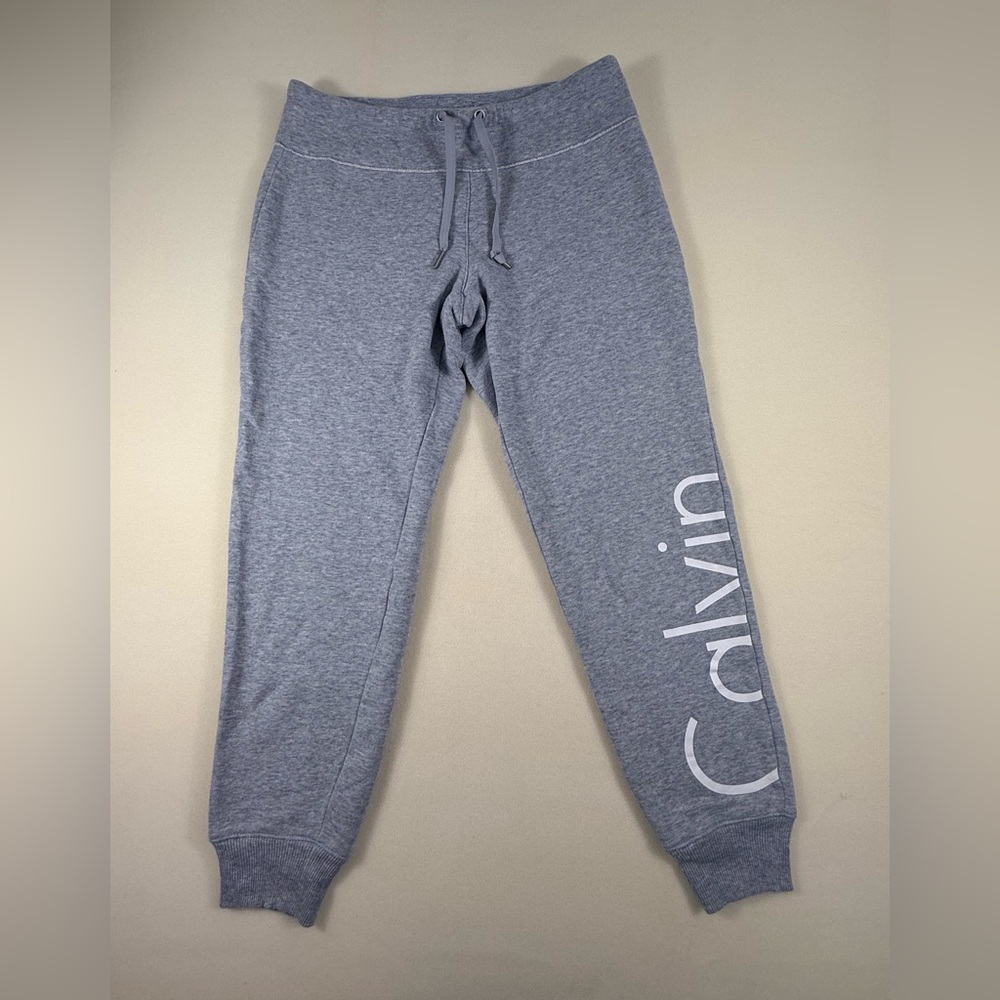 Calvin Klein Heather Gray Fleece-Lined Sweatpants Womens Small